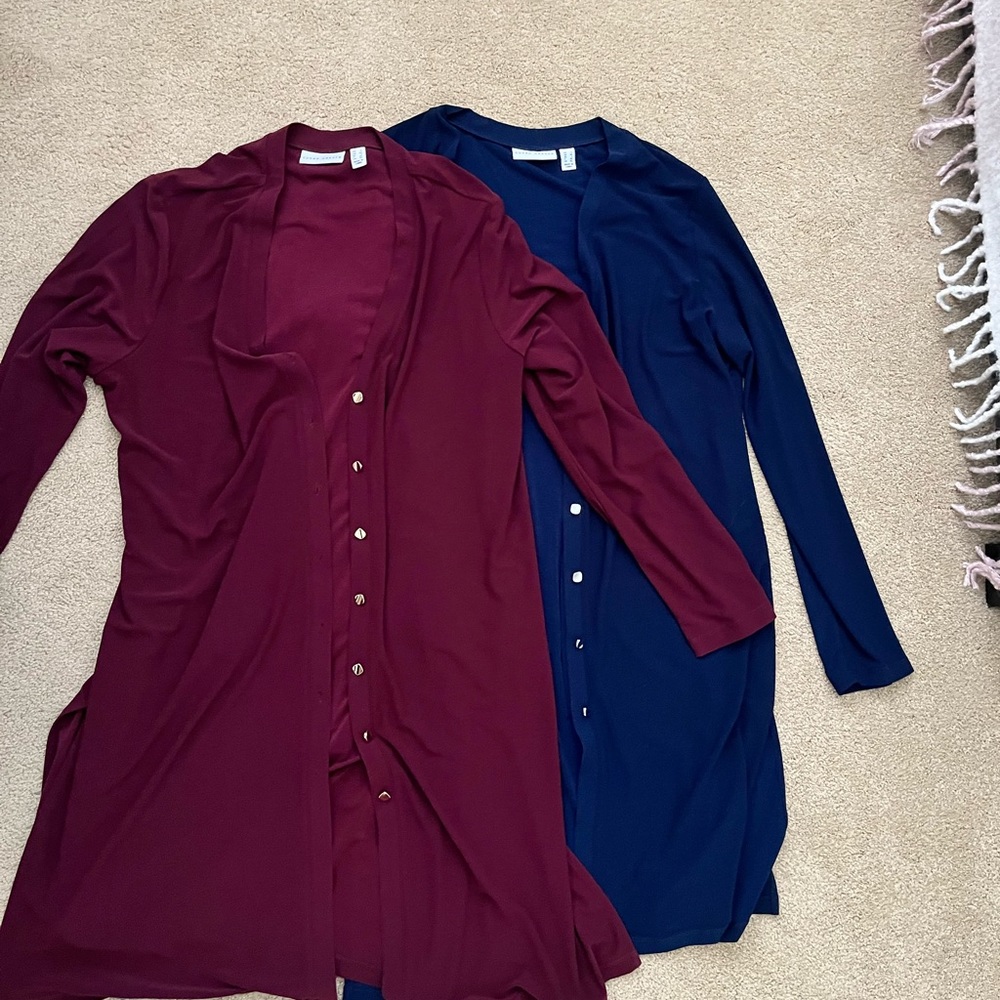 Susan Graver | Women Blue & Red Cardigans